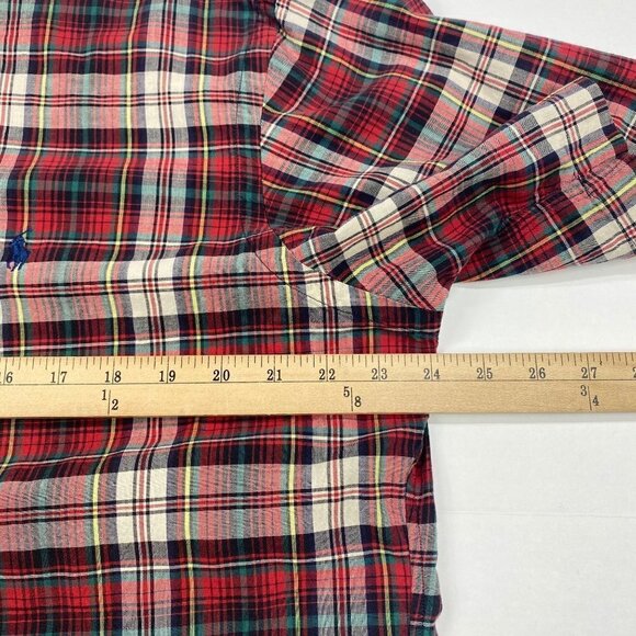 Ralph Lauren Men’s Classic Fit Short Sleeve Red Plaid Button Down Shirt Size L - Picture 5 of 9